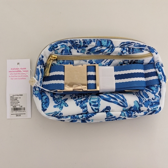 NWT! Lilly Pulitzer Jeanie Belt Bag In Resort White Shell Collector - Picture 10 of 16